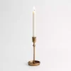 Gold Cast Iron Taper Candle Holder, 10 in.