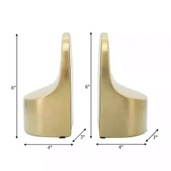Gold Ceramic Curved Bookends