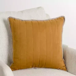 Gold Faux Suede Pillow