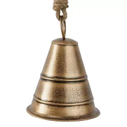 Gold Flared Metal Hanging Bells, Set of 3