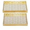 Gold Hexagon Large Print 2-pc. Tray Set