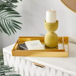 Gold Hexagon Large Print 2-pc. Tray Set