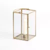 Gold Iron & Glass Taper Candle Lantern, 8 in.