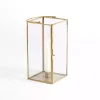 Gold Iron & Glass Taper Candle Lantern, 10 in.