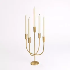 Gold Iron 5-Arm Candelabra