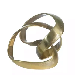 Gold Metal Abstract Knot Sculpture