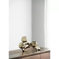 Gold Metal Driftwood Votive Candle Holder