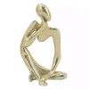 Gold Metal Pondering Figure II Sculpture
