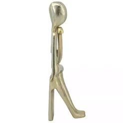 Gold Metal Pondering Figure I Sculpture