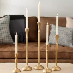 Gold Metal Taper Candle Holder, 18 in.