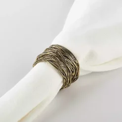 Gold Metal Twine Napkin Rings, Set of 4