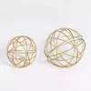 Gold Metal Wire Orbs, Set of 2
