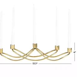 Gold Stainless Steel Curved Candelabra