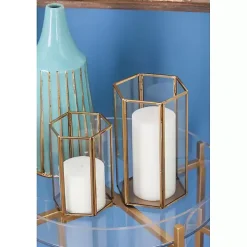 Golden Geometric 3-pc. Decorative Lantern Set