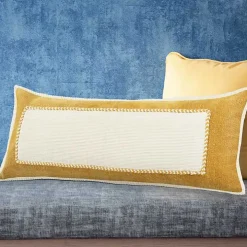 Golden Yellow Riviera Braided Frame Lumbar Pillow