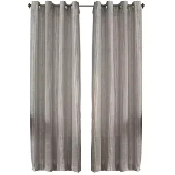 Graphite Stripe Single Curtain Panel, 84 in.