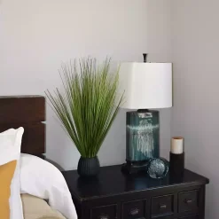 Grass Arrangement in Black Ribbed Pot