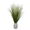 Grass Arrangement in Crackled Cream Pot
