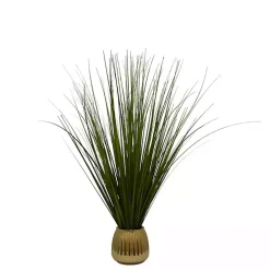 Grass Arrangement in Gold Ribbed Pot