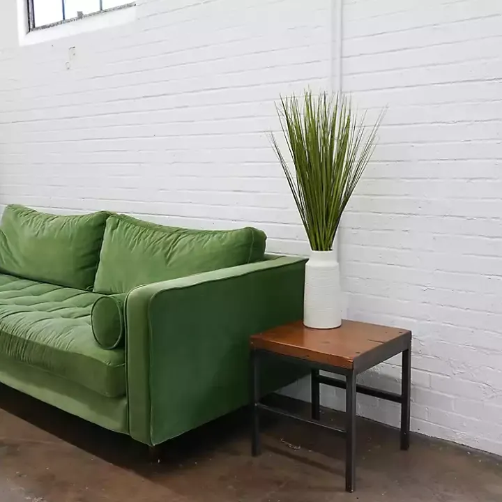 Grass Arrangement in Ringed White Pot, 36 in.