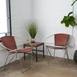 Grass Arrangement in Silver Ribbed Pot
