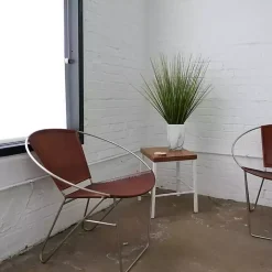 Grass Arrangement in White Marble Pot