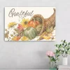 Grateful Cornucopia Harvest Canvas Wall Plaque