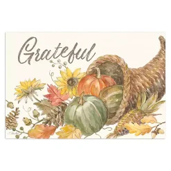 Grateful Cornucopia Harvest Canvas Wall Plaque
