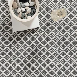 Gray & White Trellis Indoor/Outdoor Rug, 4x6