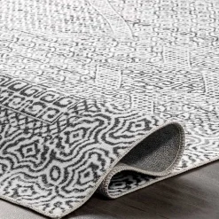 Gray Abstract Pattern Washable Area Rug, 4x6