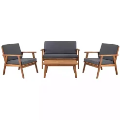 Gray Acacia Wood 4-pc. Outdoor Living Set