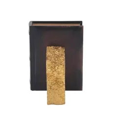 Gray and Gold Marble Geode Bookends, Set of 2