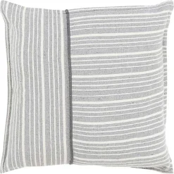Gray and Ivory Directional Stripes Pillow