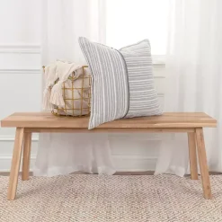 Gray and Ivory Directional Stripes Pillow