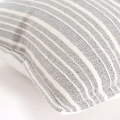 Gray and Ivory Directional Stripes Pillow