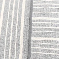 Gray and Ivory Directional Stripes Pillow