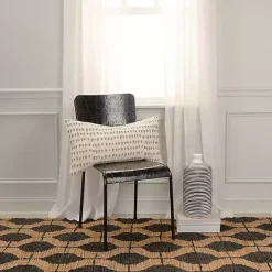 Gray and Natural Animal Patterned Lumbar Pillow