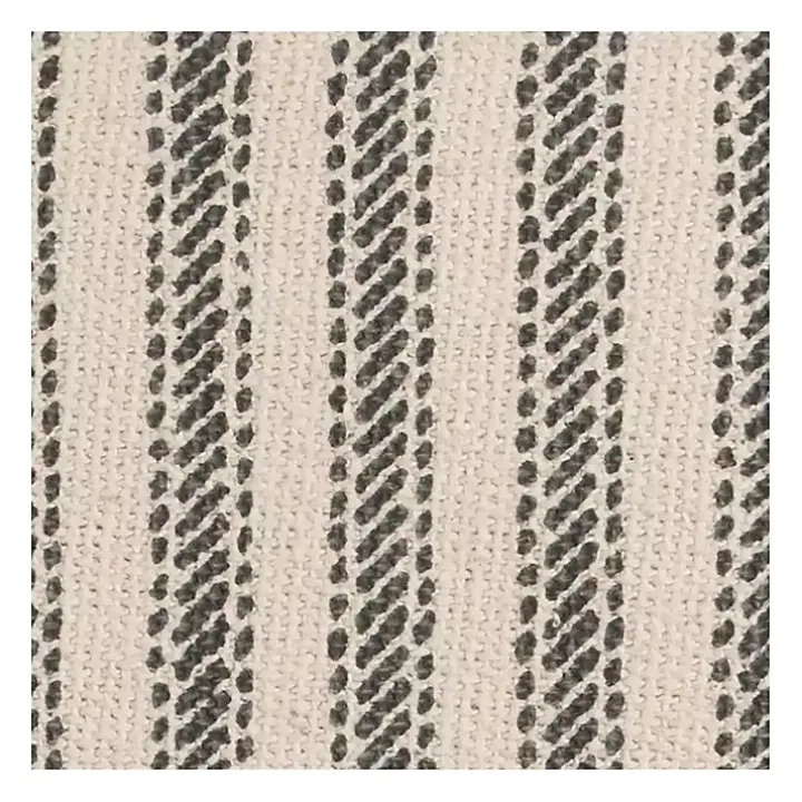 Gray and Natural Ticking Stripe Pillow
