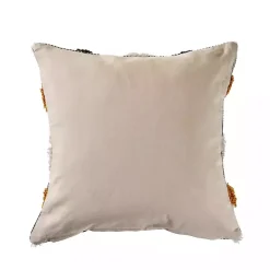 Gray and Orange Tufted Accent Pillow