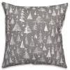 Gray and White Christmas Trees Pillow