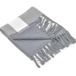 Gray and White Plaid Organic Cotton Throw