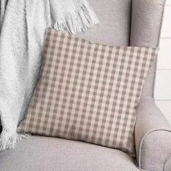 Gray and White Plaid Pillow