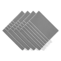 Gray and White Striped Napkins, Set of 4