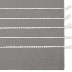 Gray and White Striped Placemats, Set of 4