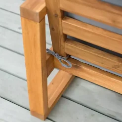 Gray and Wood 2-pc. Outdoor Chair and Ottoman Set