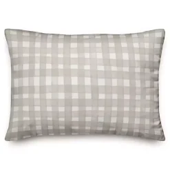 Gray Basket Weave Outdoor Lumbar Pillow
