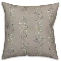 Gray Botanical Vines Pillow