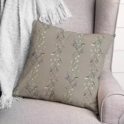 Gray Botanical Vines Pillow