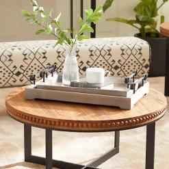 Gray Brushed Distressed 2-pc. Decorative Tray Set