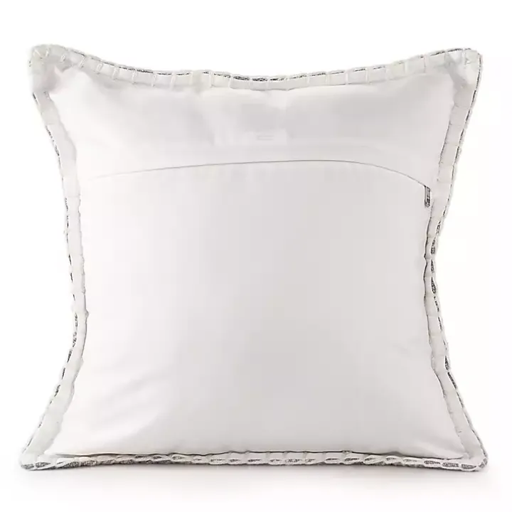 Gray Buffalo Check Stitched Outdoor Throw Pillow